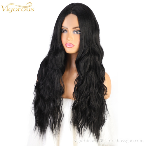Vigorous Factory wholesale cheap lace wig Lace front synthetic wigs For Black woman Long Body Wave Kinky Curly Hair